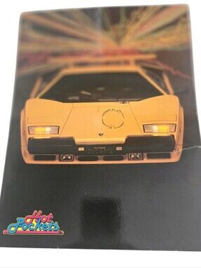 Vintage Hot Pockets Lamborghini Countach Pocket Folder 80s School Folder Logo